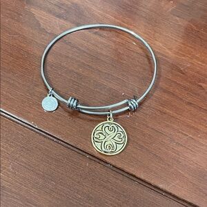 Gold and Silver Charm Bangle Bracelet